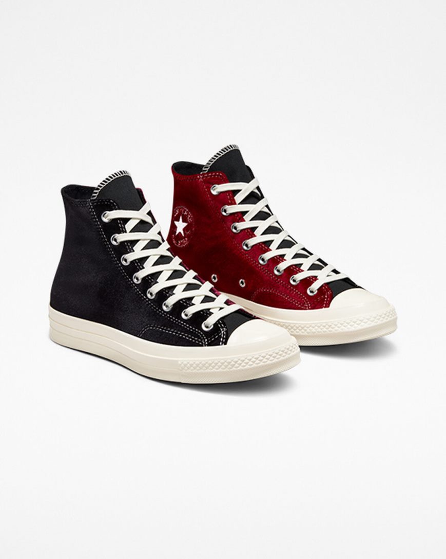 Zapatillas Altas Converse Chuck 70 Beyond Retro Velvet Hombre Negras Rojas | PE W0P75L